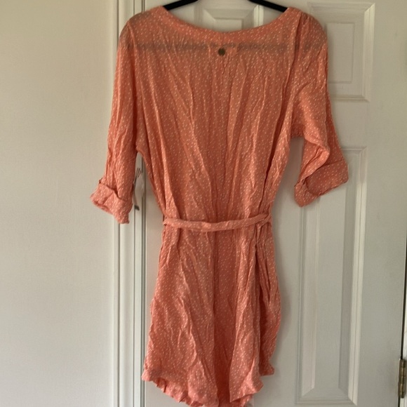 NWT  Rip Curl Tallow Spot Peachy Coral Romper with Tie Waist & Pockets (L) - Picture 9 of 10